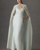 Mare Mare Sabrina Satin Slip Dress with Chiffon Cape - 1