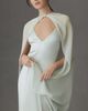 Mare Mare Sabrina Satin Slip Dress with Chiffon Cape - 2