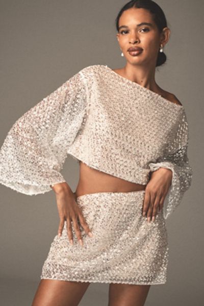 mare mare long-sleeve organza overlay mini dress Mare Mare Long-Sleeve Organza Overlay Mini Dress In White - 30% Off
