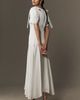 Mare Mare V-Neck Bow Flutter-Sleeve Organza Slip Dress - 2