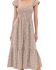 Marea Marea Celine Gingham Dress Mocha Mini Gingham - 1
