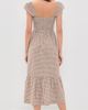 Marea Marea Celine Gingham Dress Mocha Mini Gingham - 3
