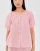 Marea Marea Everly Top Red/White Seersucker - 3