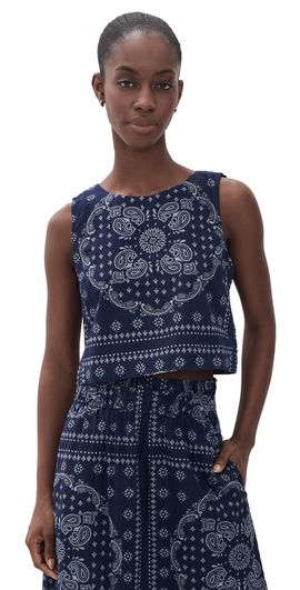 Marea Marea Josie Tank Navy/Dusty Blue Bandana