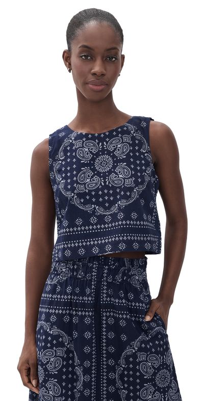 Marea Marea Josie Tank Navy/Dusty Blue Bandana