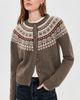 Marea Marea Louise Fair Isle Cardigan Brown - 2