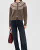Marea Marea Louise Fair Isle Cardigan Brown - 5