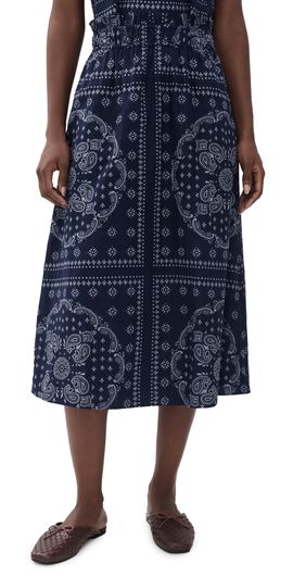 Marea Marea Lydia Skirt Navy/Dusty Blue Bandana