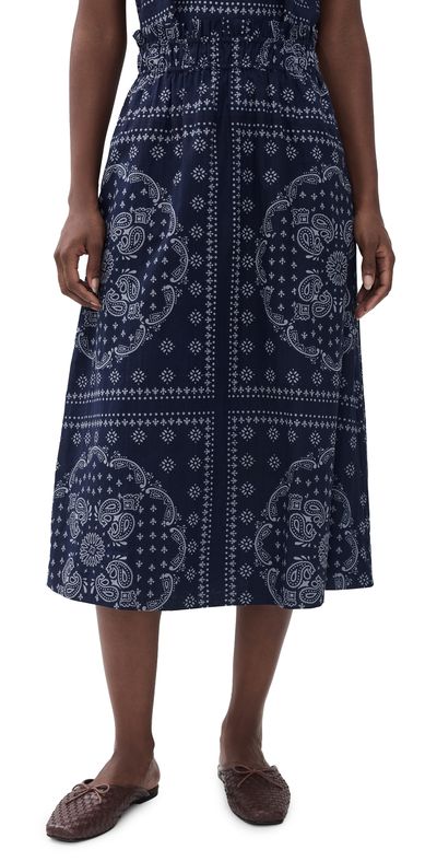 Marea Marea Lydia Skirt Navy/Dusty Blue Bandana