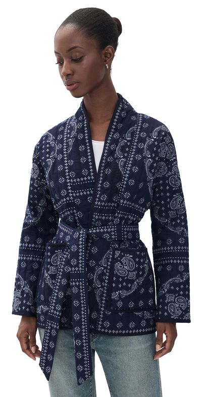 Marea Marea Quilted Bandana Jacket Navy/Dusty Blue Bandana
