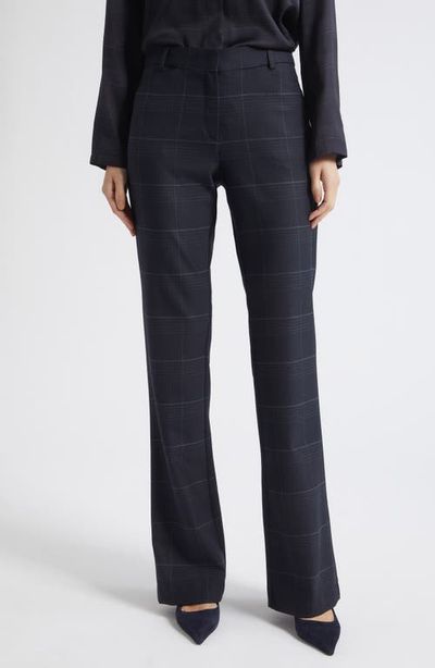 MARELLA MARELLA Galante Plaid Wool Blend Straight Leg Pants