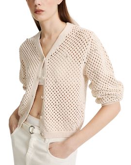 Marella Marella Mlmfulcro Mesh Knit Cotton Cardigan Sweater