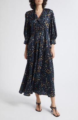 MARELLA MARELLA Painted Spot Tie Neck Midi Dress