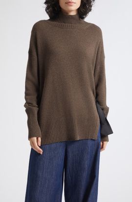 MARELLA MARELLA Silk Detail Mock Neck Sweater