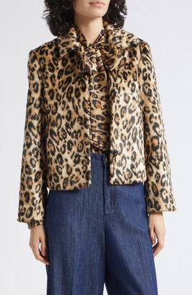 MARELLA MARELLA Spotted Print Faux Fur Jacket