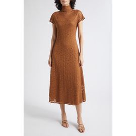 MARELLA MARELLA Tesoro Mock Neck Lace Midi Dress
