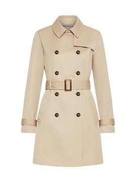 Marella Women's Double Breasted Technical Cotton Trench Coat