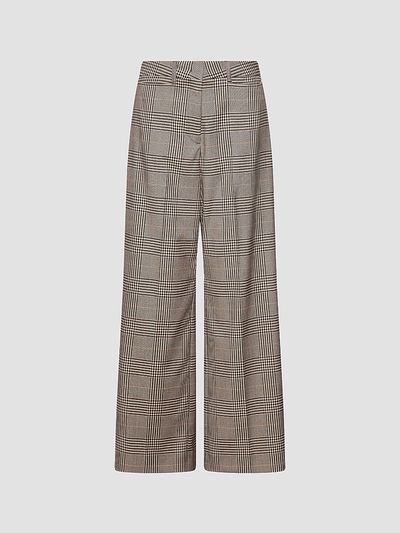 Marella Women's Glen Plaid Viscose Blend Trousers