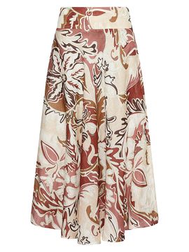 Marella Women's Printed Linen Skirt