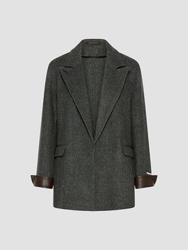 Marella Women's Pure Wool Double Sided Fabric Blazer