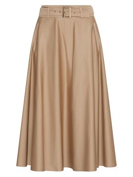 Marella Women's Water Repellent Stretch Cotton Satin Skirt