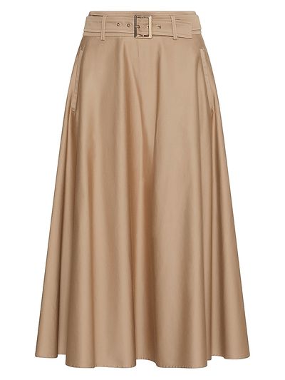 Marella Women's Water Repellent Stretch Cotton Satin Skirt