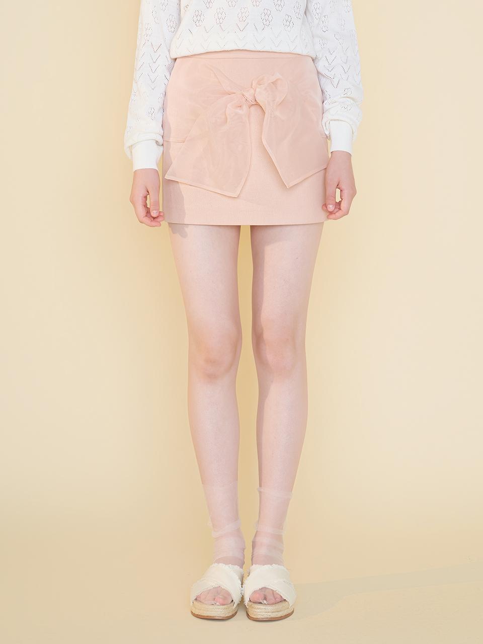 margarin fingers Bow Mini Skirt - Pink
