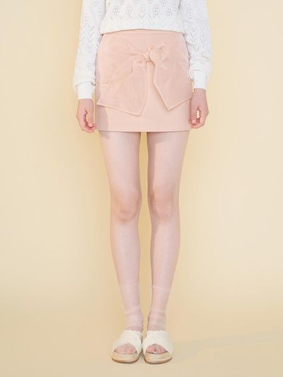 margarin fingers Bow Mini Skirt - Pink