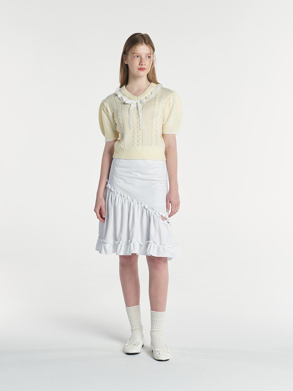 margarin fingers Cut Out Frill Skirt - White
