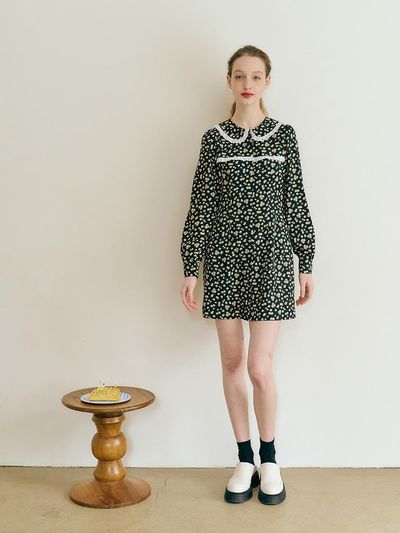 margarin fingers Dear Frill Dress - Black