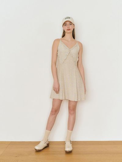 margarin fingers Floret Slip Dress - Yellow