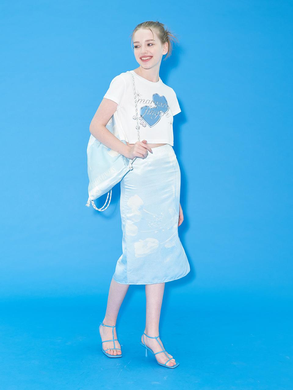 margarin fingers Flower Bitmap Skirt - Blue