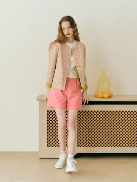 margarin fingers Pigment Bermuda Pants - Pink