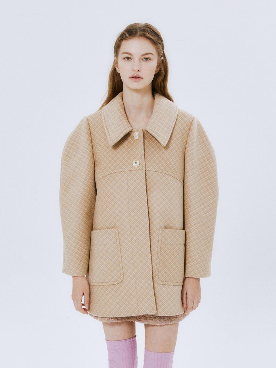 margarin fingers Sandy Check Coat - Beige