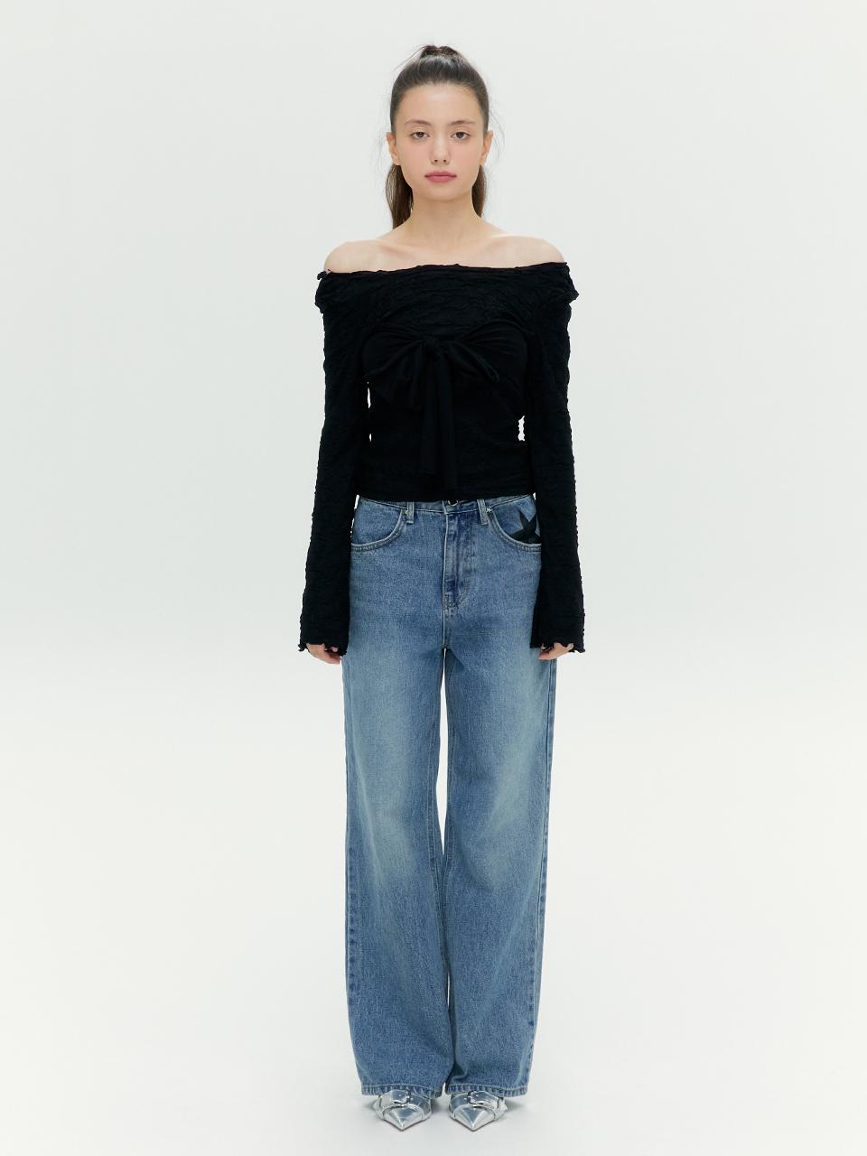 margarin fingers Star Pocket Denim Pants - Blue