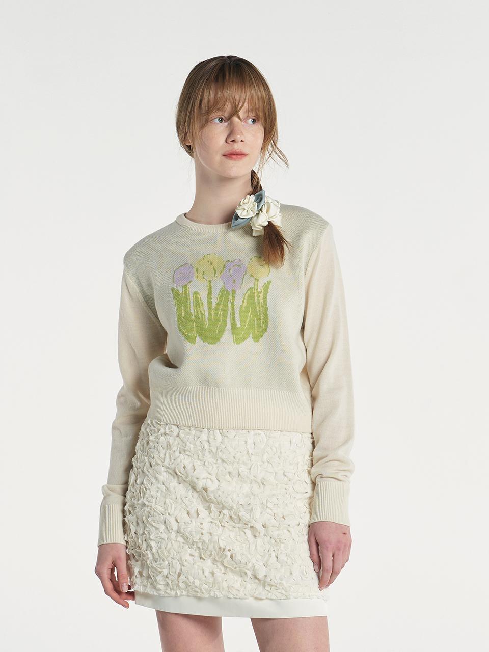 margarin fingers Tulip Pullover - Cream