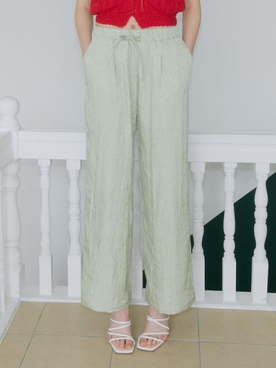 margarin fingers Wrinkle Ribbon Pants - Mint