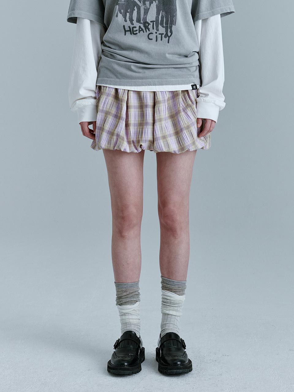 MARGESHERWOOD Balloon Skirt (Violet Check)