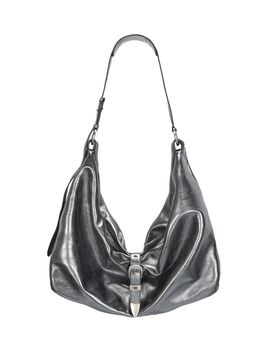 MARGESHERWOOD Belted Hobo Bag_Metallic Grey Foiled Plain
