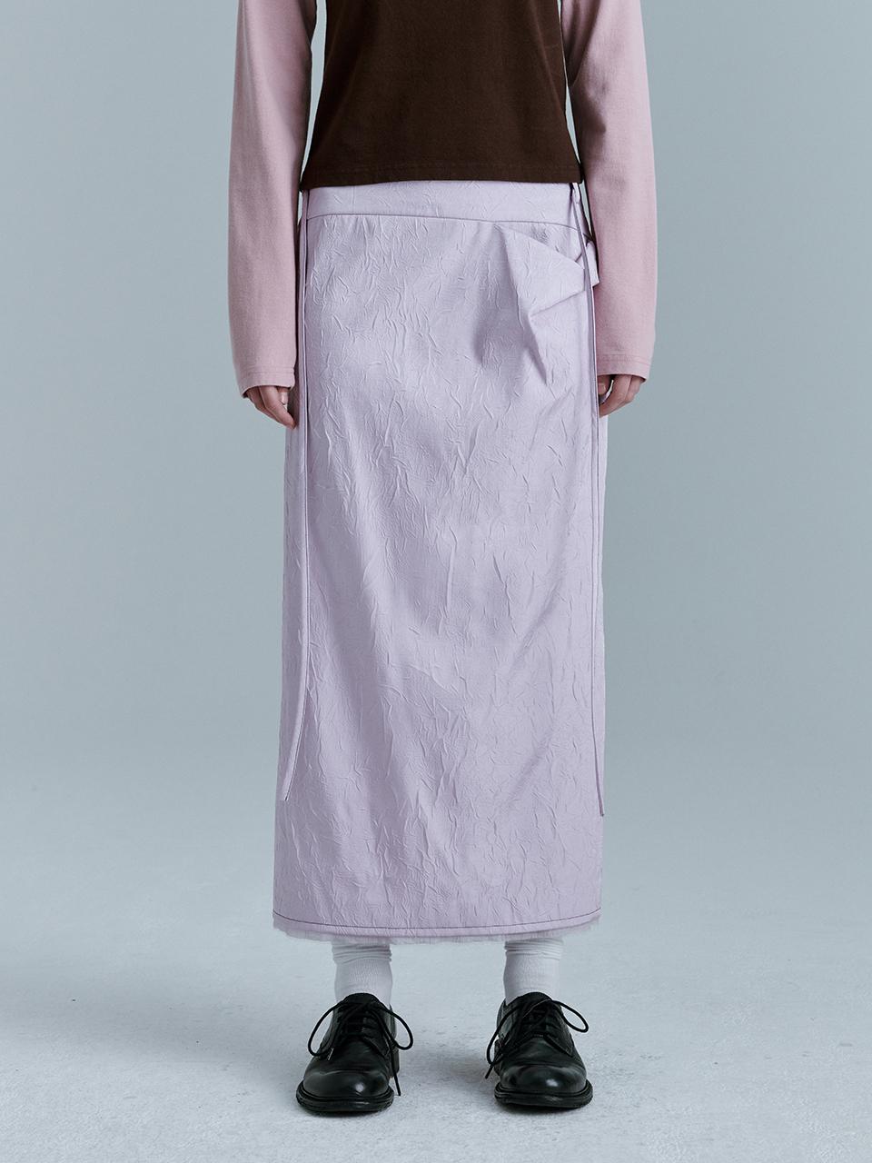 MARGESHERWOOD Crinkled Satin Skirt (Lavender)