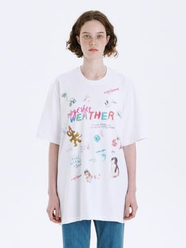 MARGESHERWOOD Doodle Loose Fit T-shirt_White