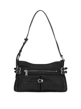 MARGESHERWOOD Flat Pocket Shoulder Bag_Black Plain
