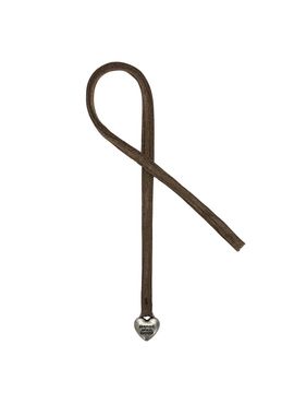 MARGESHERWOOD HEART CHARM_Coco Brown corduroy suede