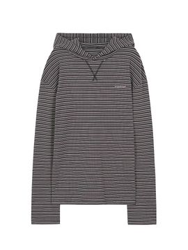 MARGESHERWOOD HOODIE STRIPE LONG SLEEVE_charcoal