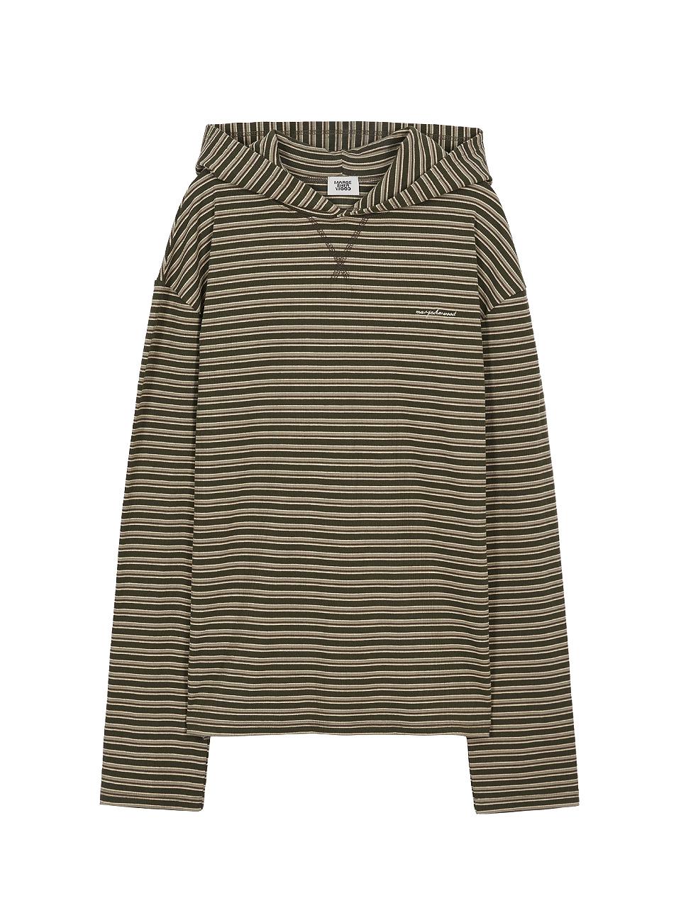 MARGESHERWOOD HOODIE STRIPE LONG SLEEVE_khaki