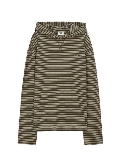 MARGESHERWOOD HOODIE STRIPE LONG SLEEVE_khaki