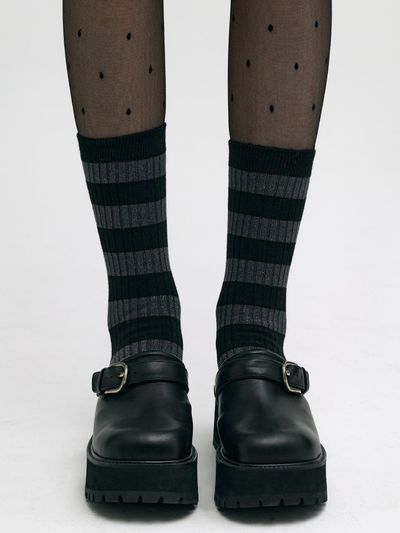 MARGESHERWOOD MARGESHERWOOD 70S CLOGS Plain Mules [Black]
