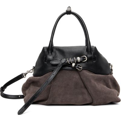 MARGESHERWOOD MARGESHERWOOD Black & Suede Soft 'Grandma' Layered Mini Bag