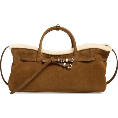 MARGESHERWOOD MARGESHERWOOD Grandma Genuine Shearling Trim Leather Shoulder Bag