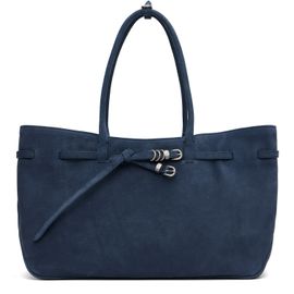 MARGESHERWOOD MARGESHERWOOD Navy Leather 'Grandma' Used Large Tote